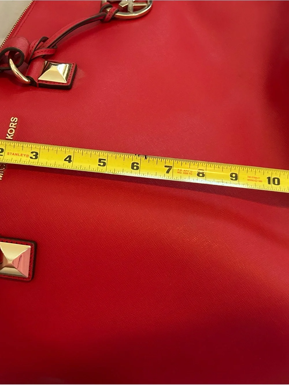 Michael Kors Red Tote with Gold Hardware